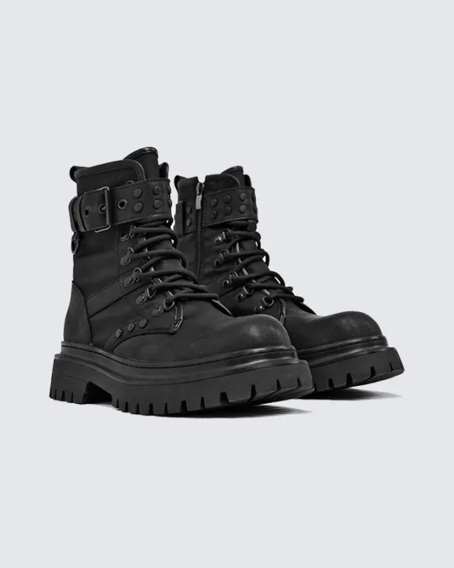 Vintage Thick-Sole Motorcycle Martin Boots made by KIIKIO