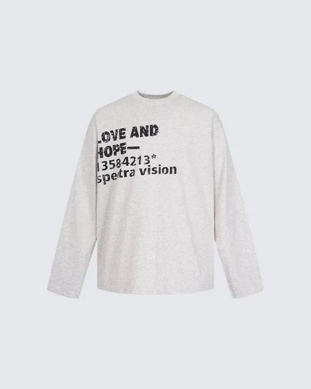 LOVE AND HOPE Graphic Long-Sleeve Tee sold by KIIKIO