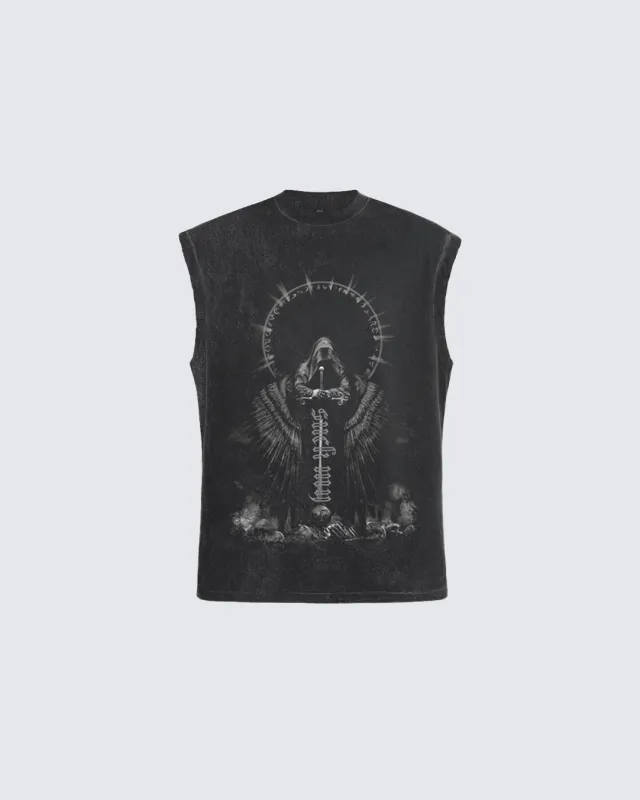 Vintage Faded Printed Tank Top sold by KIIKIO