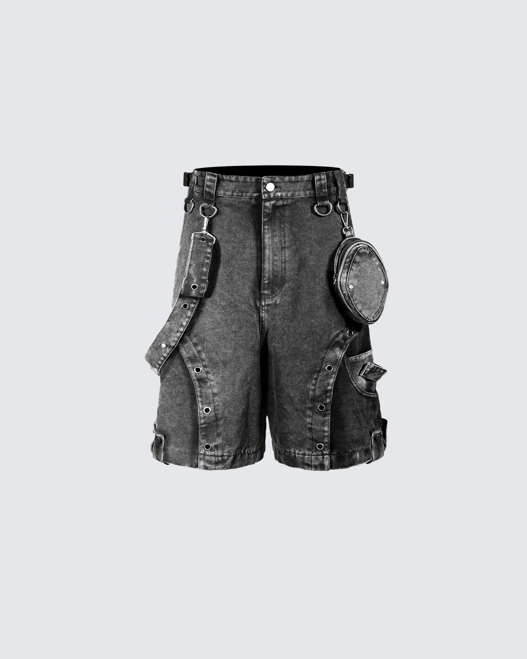 Heavy-Duty Waist Bag Strap Denim Casual Shorts sold by KIIKIO