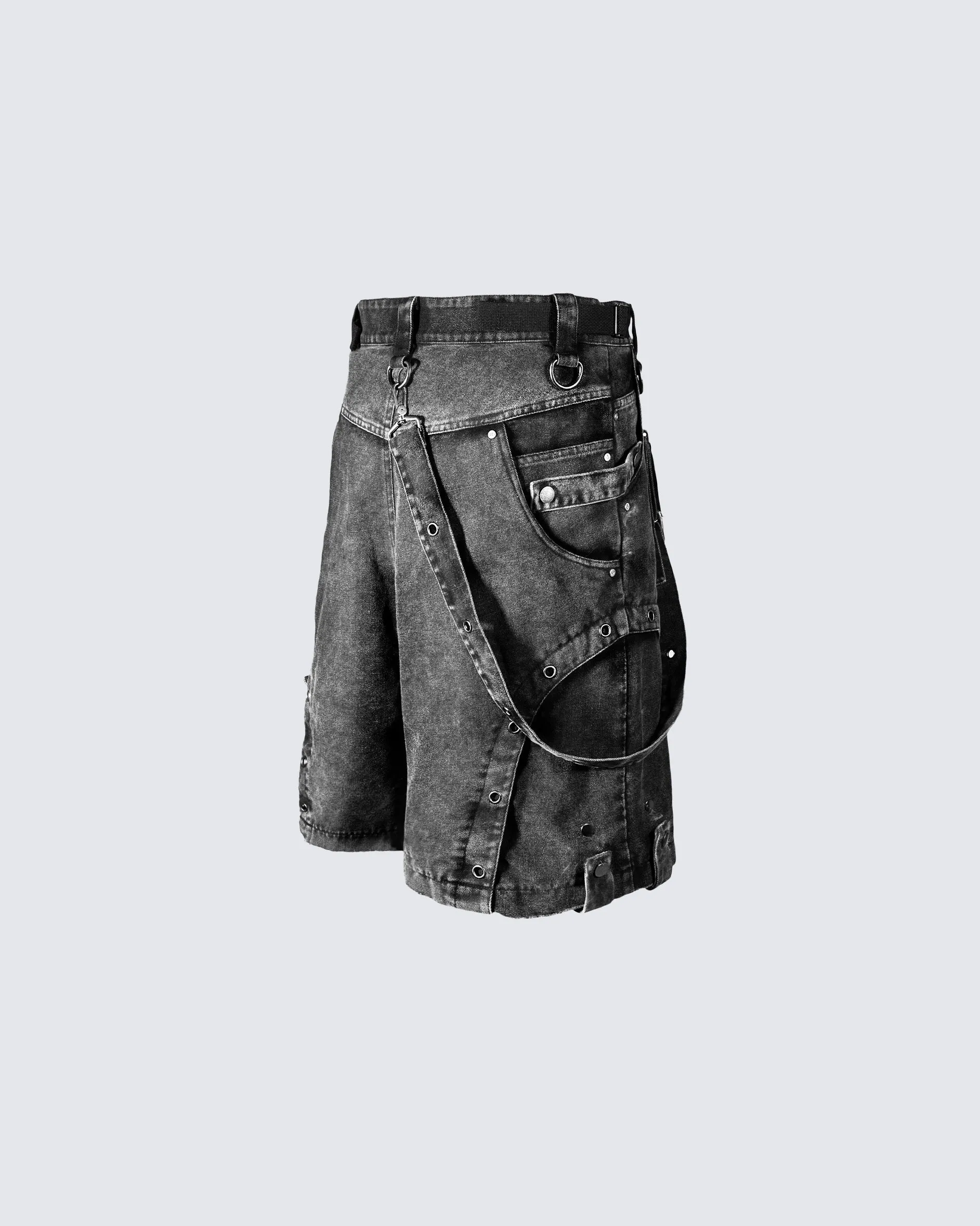 Heavy-Duty Waist Bag Strap Denim Casual Shorts sold by KIIKIO product image thumbnail 5