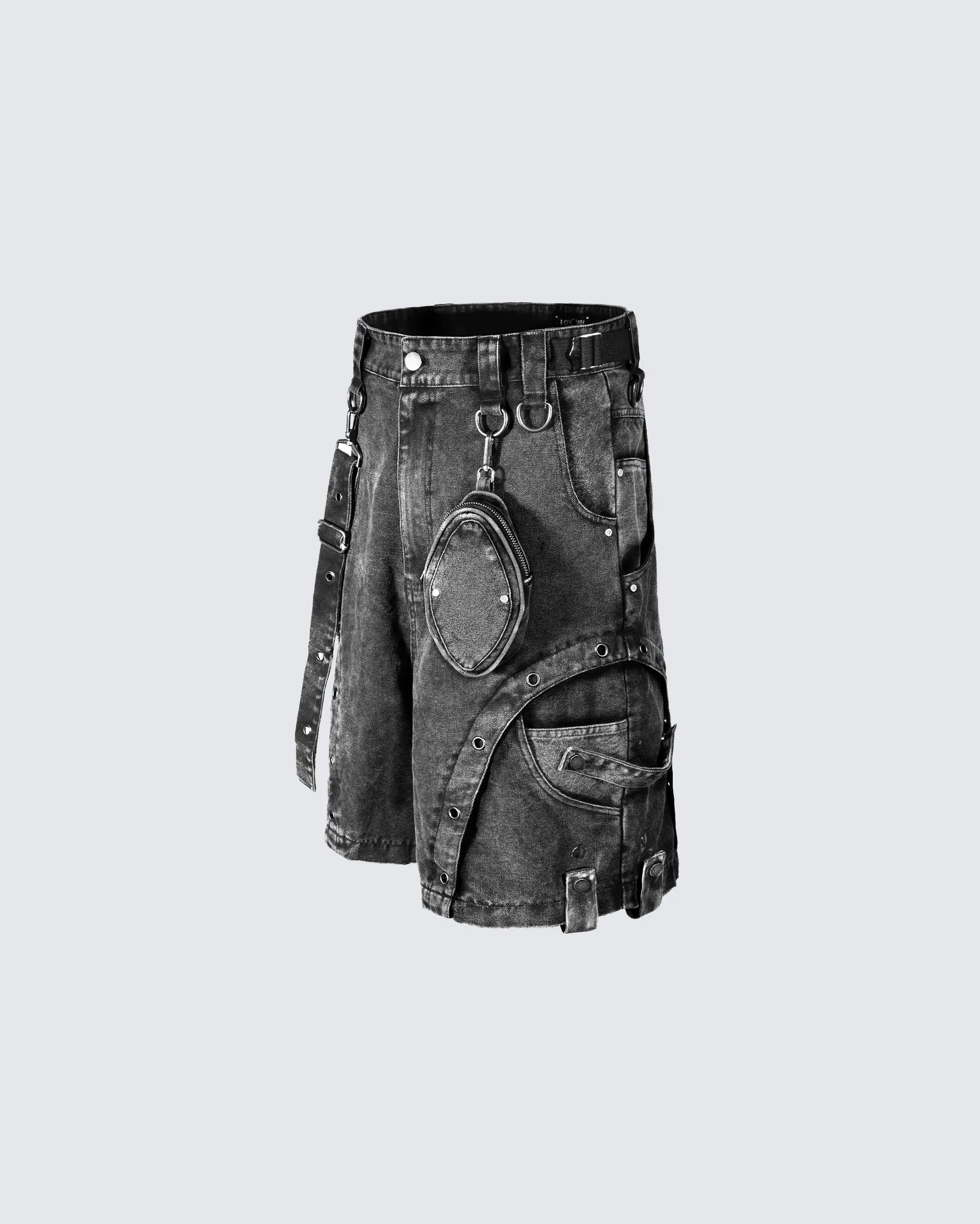 Heavy-Duty Waist Bag Strap Denim Casual Shorts sold by KIIKIO product image thumbnail 2