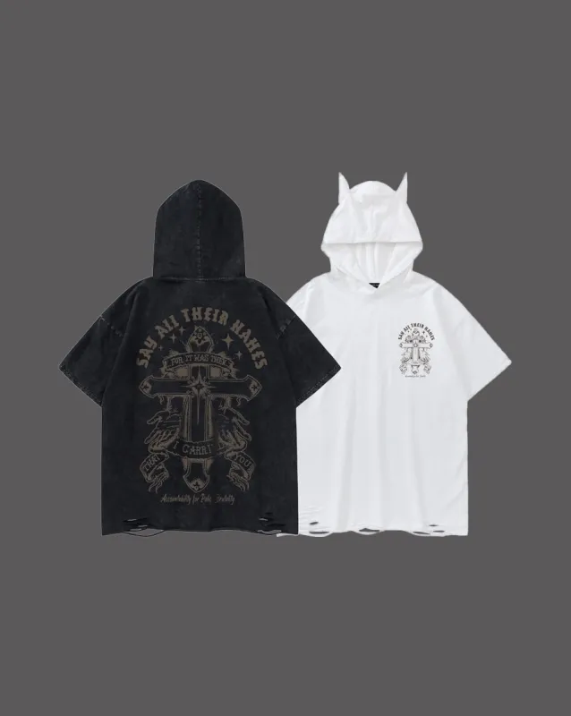 American Vintage Printed Hooded T-shirt sold by KIIKIO