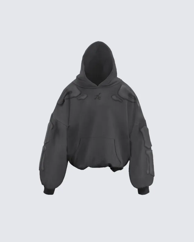 KIIKIO Warm Textured Double-Layer 3D Skeleton Hoodie sold by KIIKIO