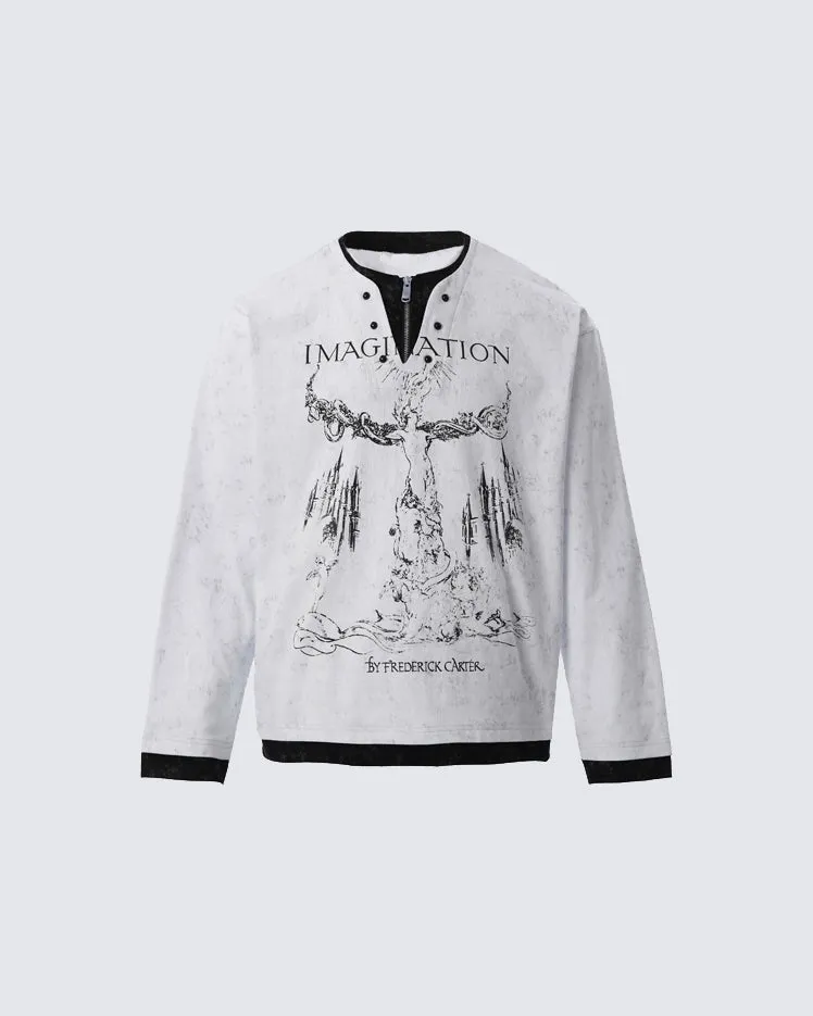 Fake Two-Piece American Sweatshirt sold by KIIKIO product image thumbnail 2