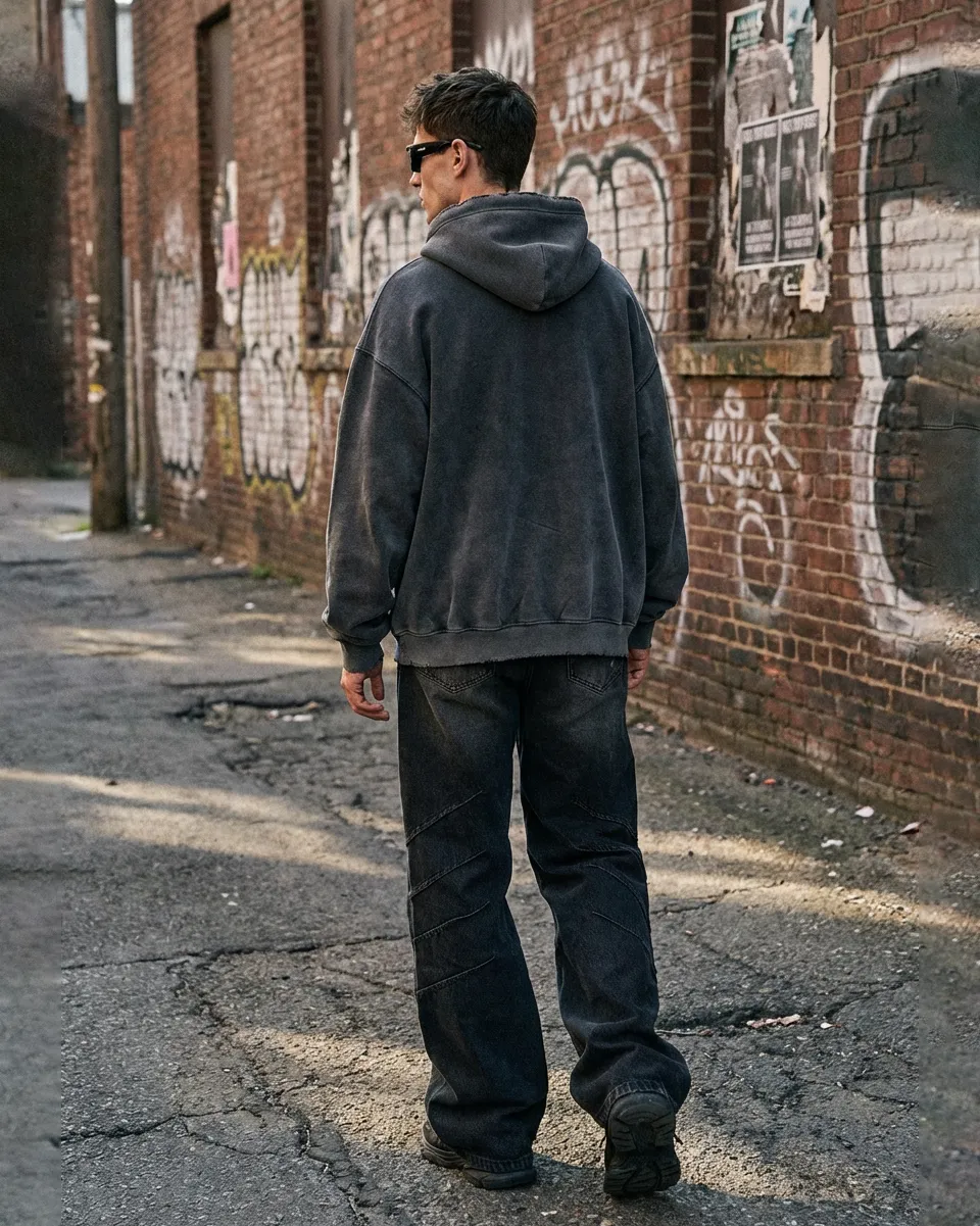 Vintage Washed Fleece Zip Hoodie sold by KIIKIO product image thumbnail 3