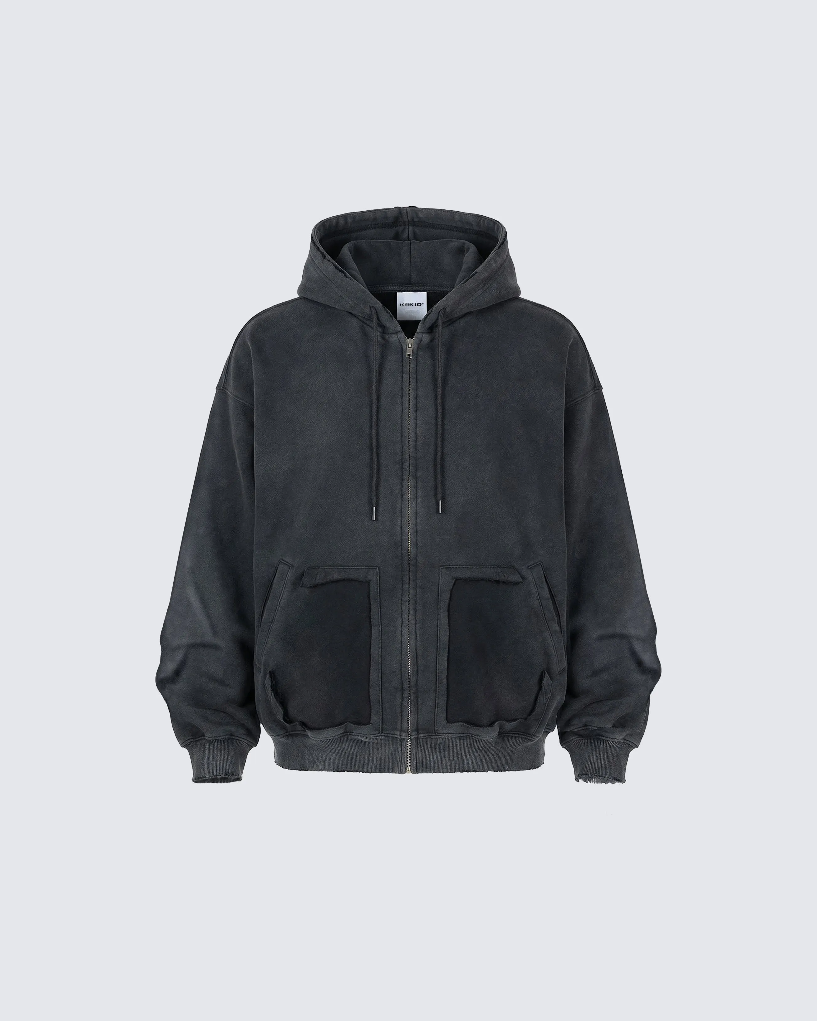 Vintage Washed Fleece Zip Hoodie sold by KIIKIO