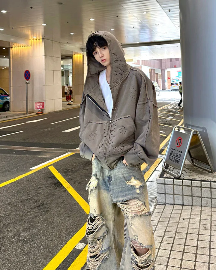 American Street High-Street Distressed Hoodie sold by KIIKIO product image thumbnail 5