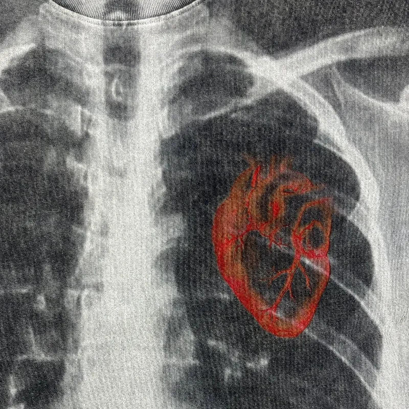X-Ray Print Graphic T-Shirt with Red Heart Detail sold by KIIKIO product image thumbnail 2