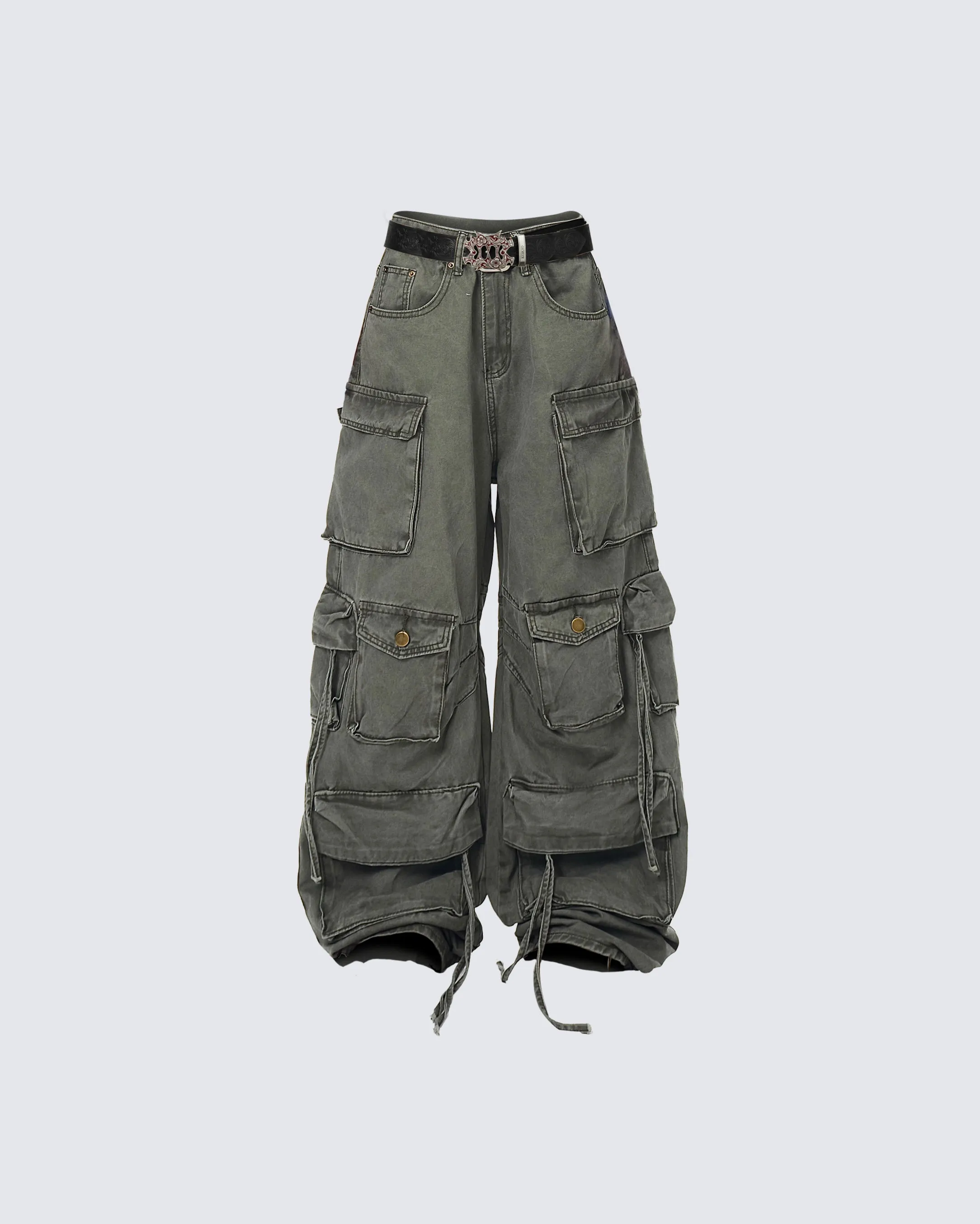 Multi-Pocket Utility Cargo Pants sold by KIIKIO
