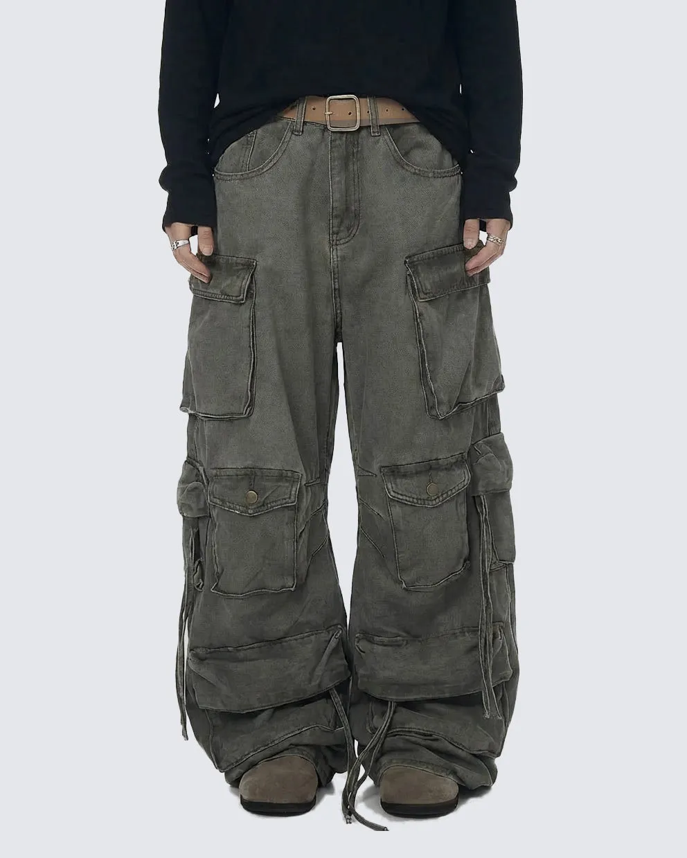 Multi-Pocket Utility Cargo Pants sold by KIIKIO product image thumbnail 2
