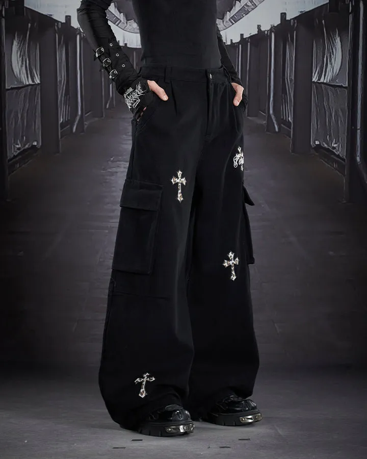 Vintage Cross Patch Embroidered Cargo Pants sold by KIIKIO product image thumbnail 3