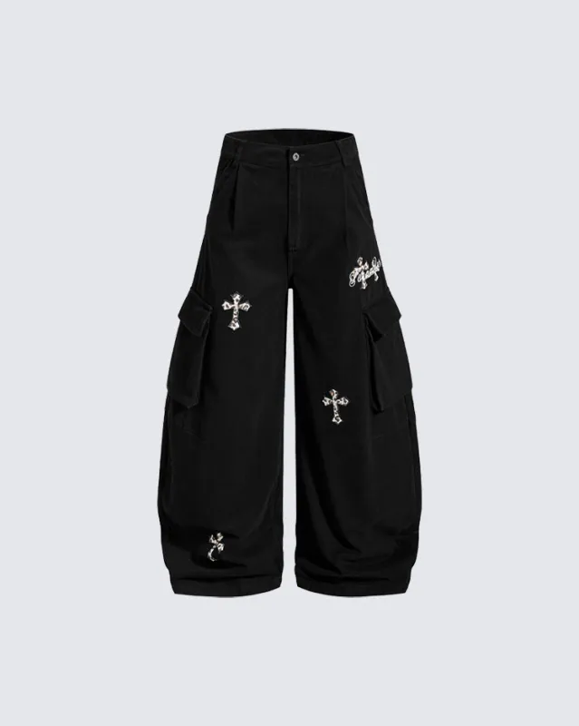 Vintage Cross Patch Embroidered Cargo Pants sold by KIIKIO