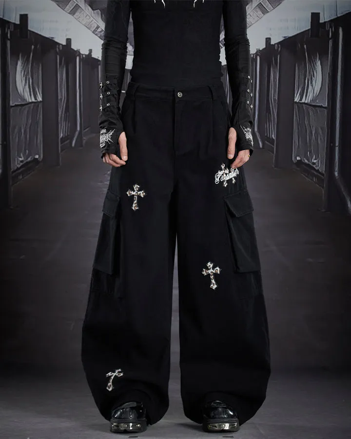 Vintage Cross Patch Embroidered Cargo Pants sold by KIIKIO product image thumbnail 2