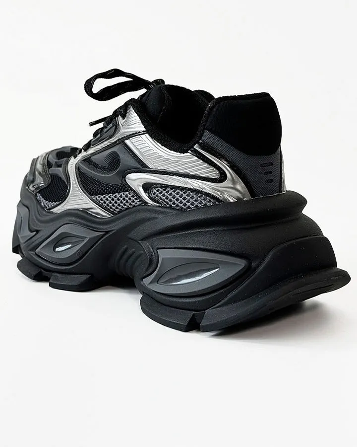 Chunky Black Platform Height-Increasing Sneakers sold by KIIKIO product image thumbnail 5