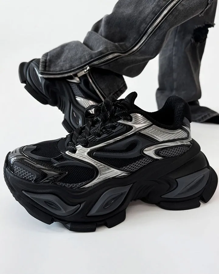 Chunky Black Platform Height-Increasing Sneakers sold by KIIKIO product image thumbnail 4