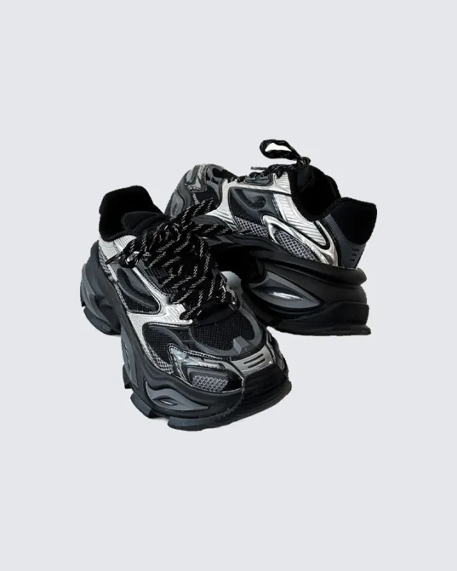 Chunky Black Platform Height-Increasing Sneakers sold by KIIKIO