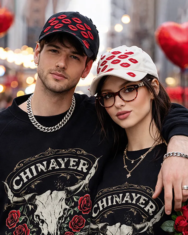Red Lips Embroidered Baseball Cap sold by KIIKIO product image thumbnail 2