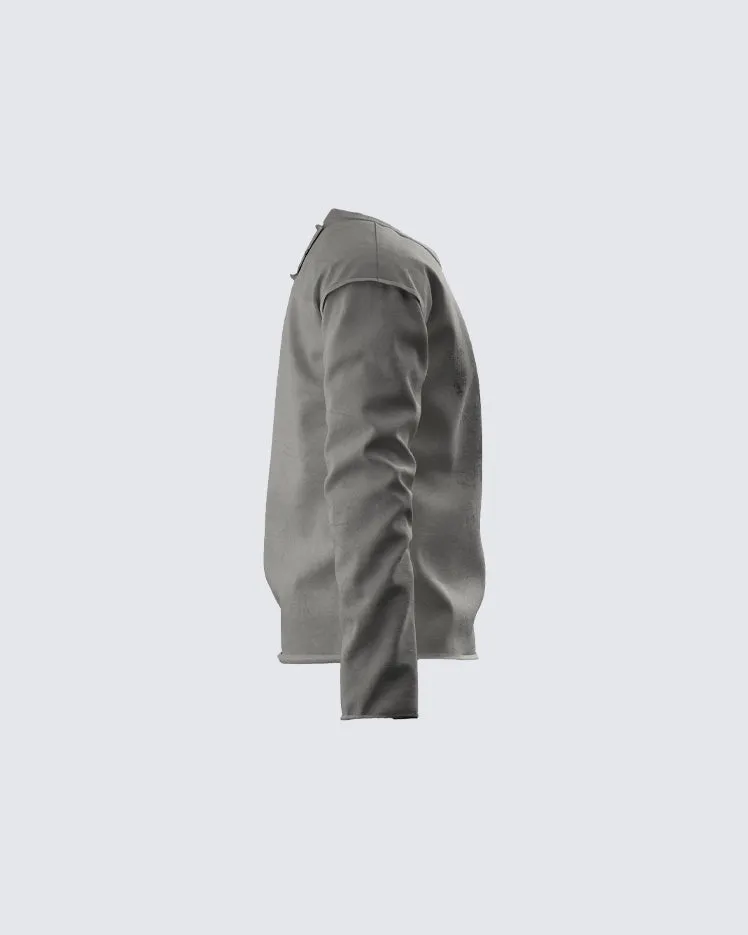 Distressed Cross Graphic Long-Sleeve Top sold by KIIKIO product image thumbnail 4