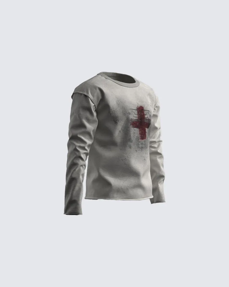 Distressed Cross Graphic Long-Sleeve Top sold by KIIKIO product image thumbnail 2