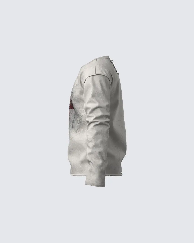 Distressed Cross Graphic Long-Sleeve Top sold by KIIKIO product image thumbnail 3