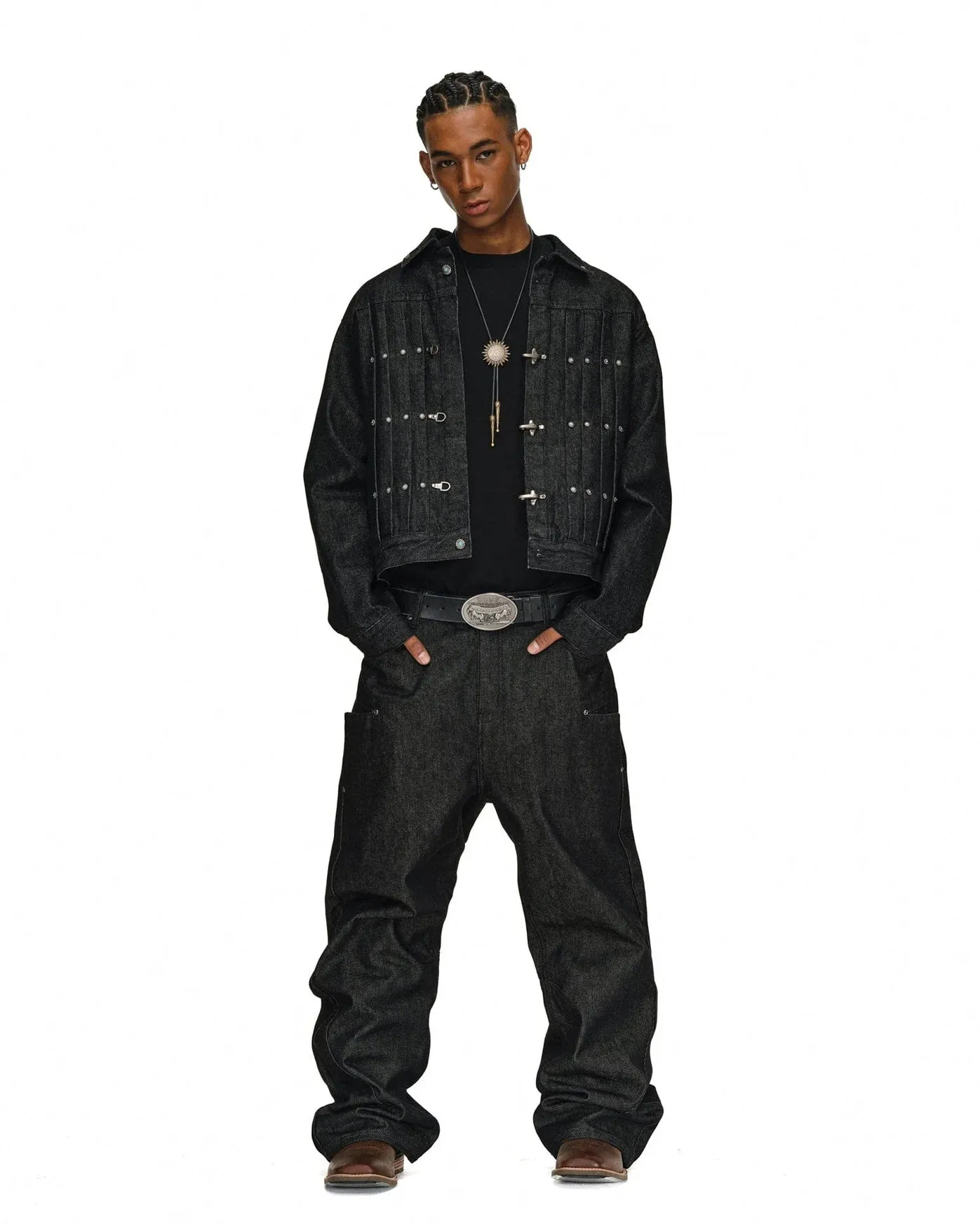 Vintage Flight Buckle Denim Jacket sold by KIIKIO product image thumbnail 3