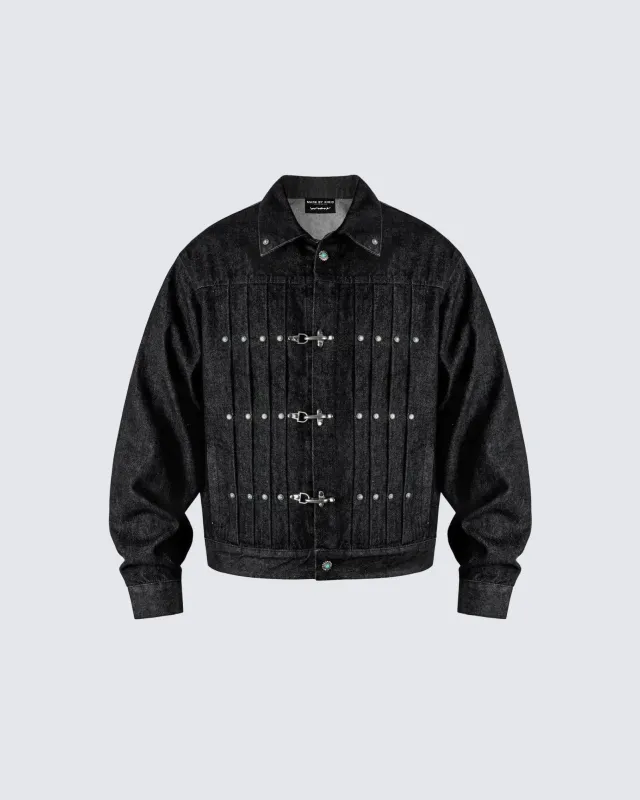 Vintage Flight Buckle Denim Jacket made by KIIKIO
