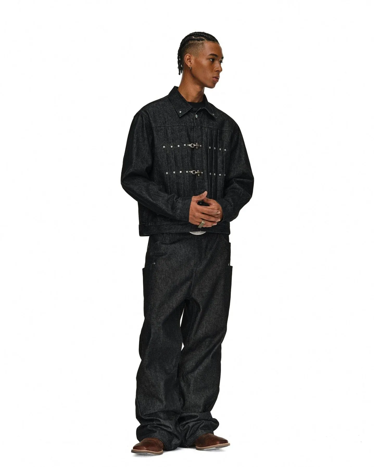 Vintage Flight Buckle Denim Jacket sold by KIIKIO product image thumbnail 5