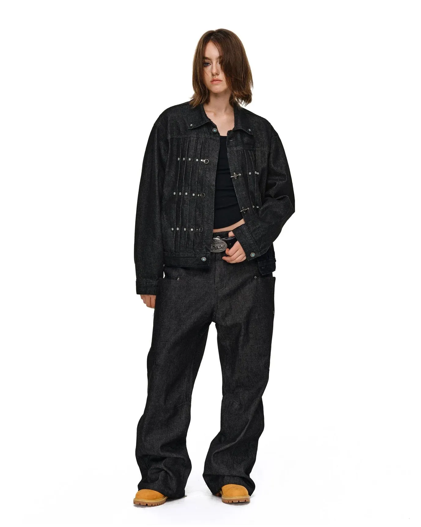 Vintage Flight Buckle Denim Jacket sold by KIIKIO product image thumbnail 4