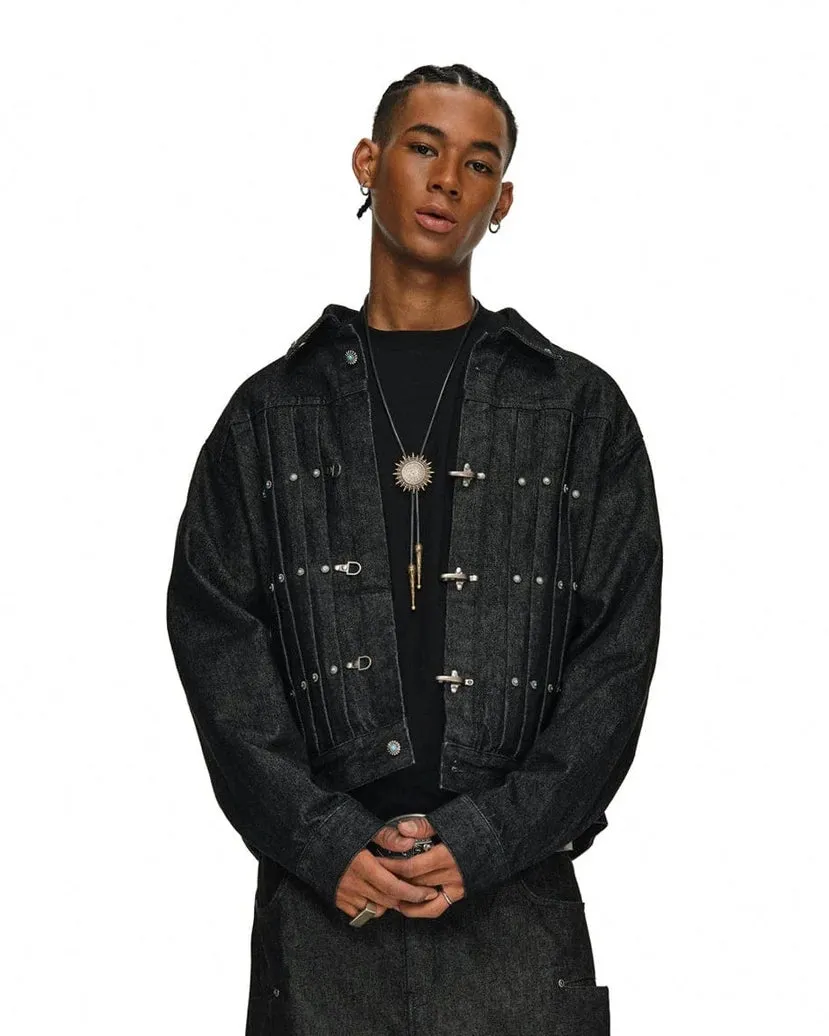 Vintage Flight Buckle Denim Jacket sold by KIIKIO product image thumbnail 2