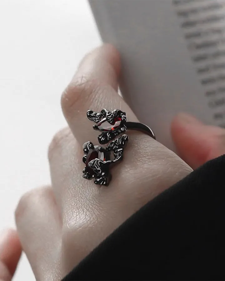 Open Dark Red Gem Statement Ring sold by KIIKIO product image thumbnail 2