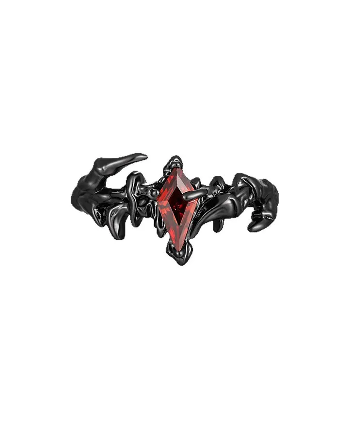Open Dark Red Gem Statement Ring sold by KIIKIO product image thumbnail 3