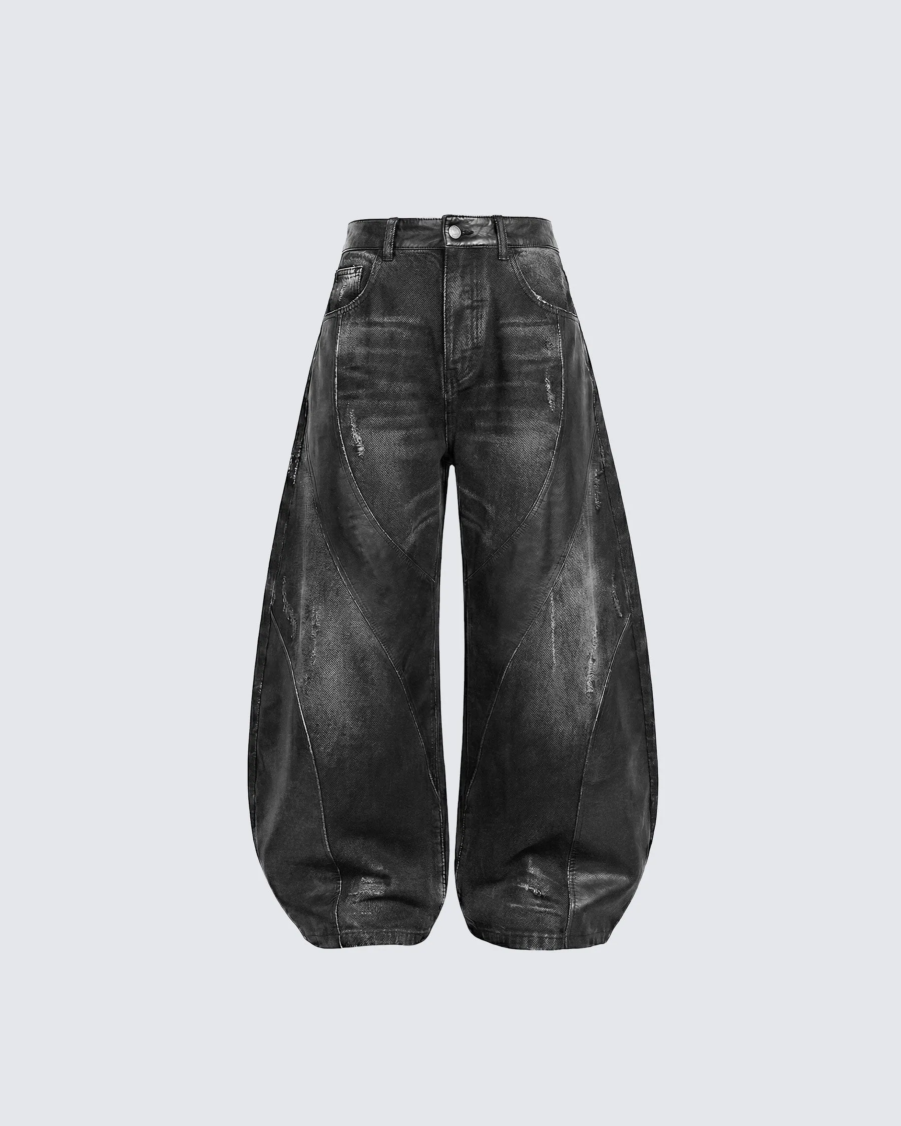 LOW SATURATION-Washed Wide-Leg Denim Pants sold by KIIKIO