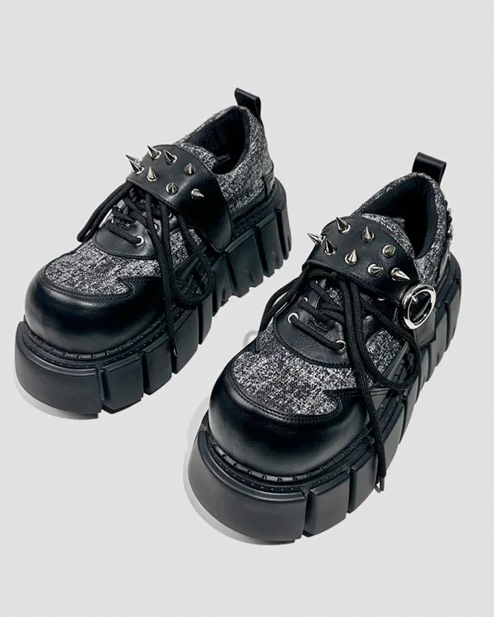 Chunky Studded Platform Lace Up Shoes sold by KIIKIO product image thumbnail 4