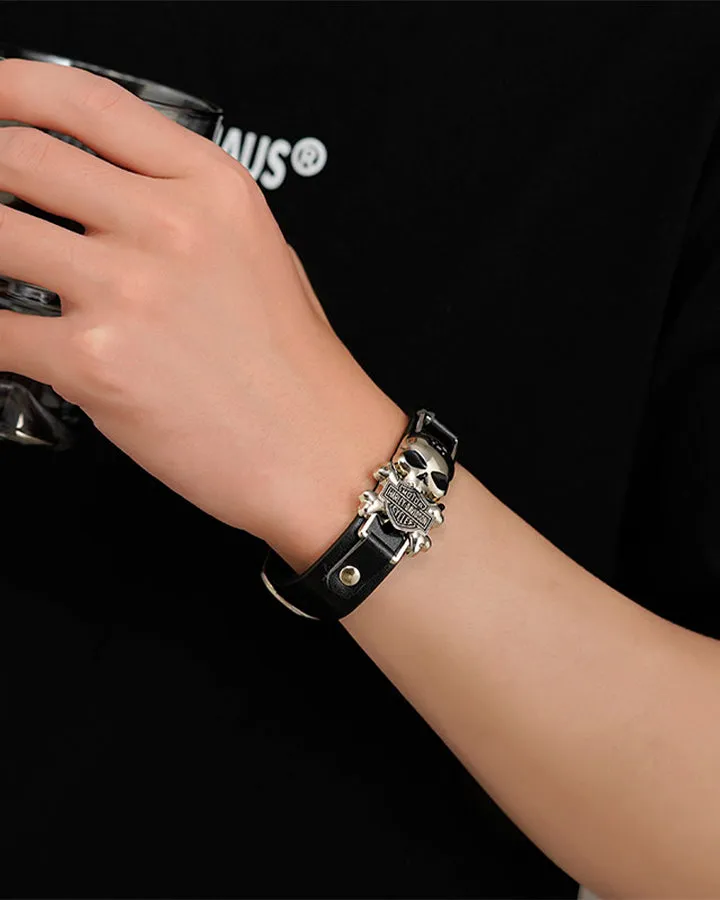 Vintage Skull Buckle Punk Bracelet sold by KIIKIO product image thumbnail 2