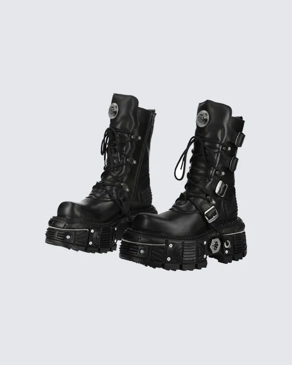 New High-Top Buckled Gothic Boots sold by KIIKIO