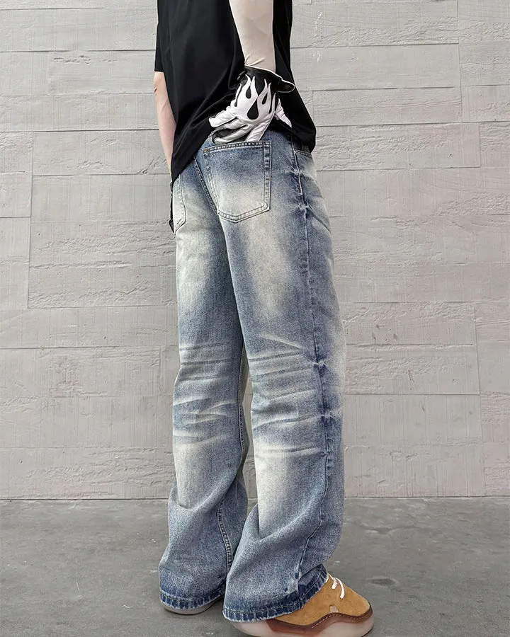 High Street Whisker Wash Wide Leg Jeans sold by KIIKIO product image thumbnail 5