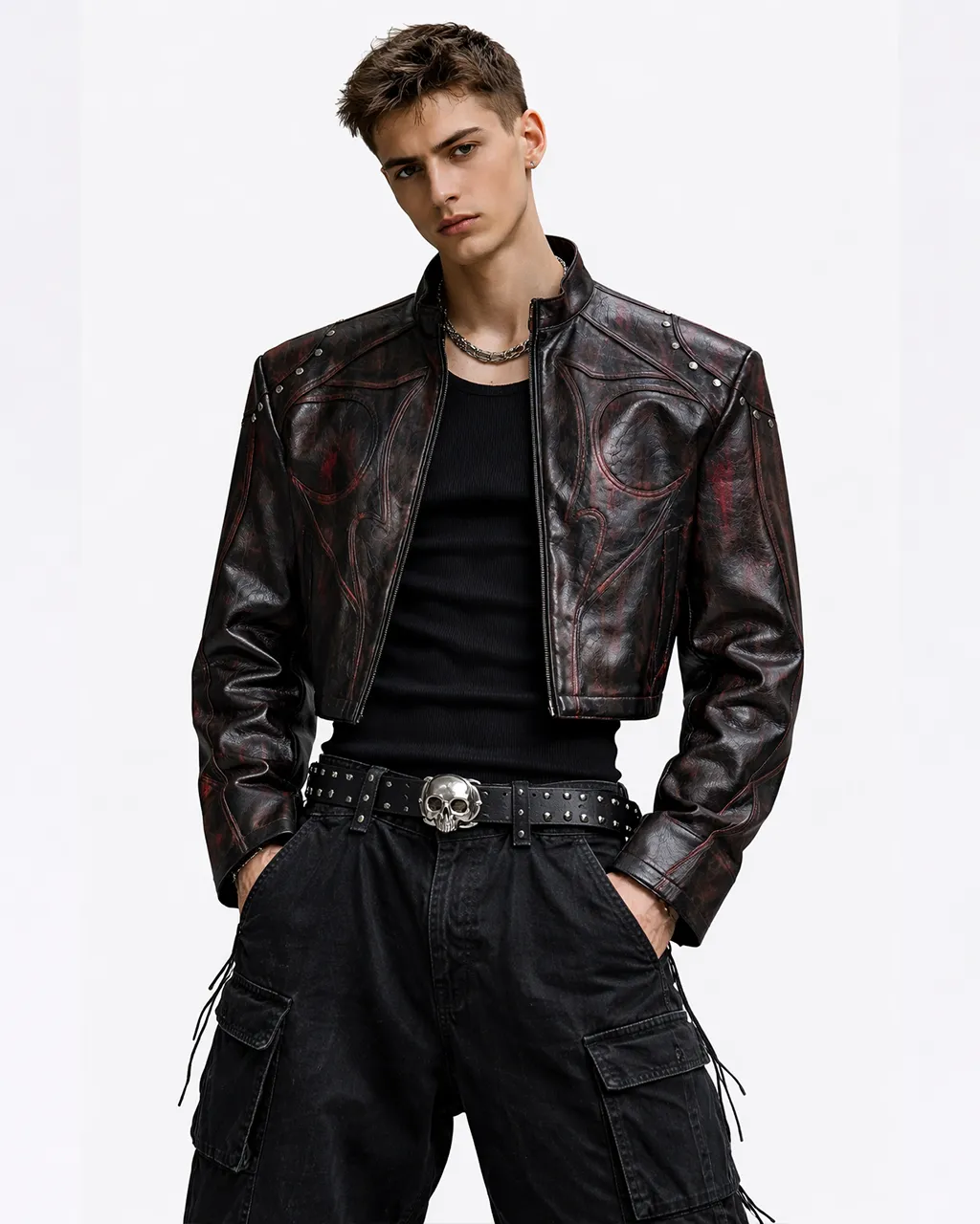 Studded Moto Leather Jacket sold by KIIKIO product image thumbnail 2