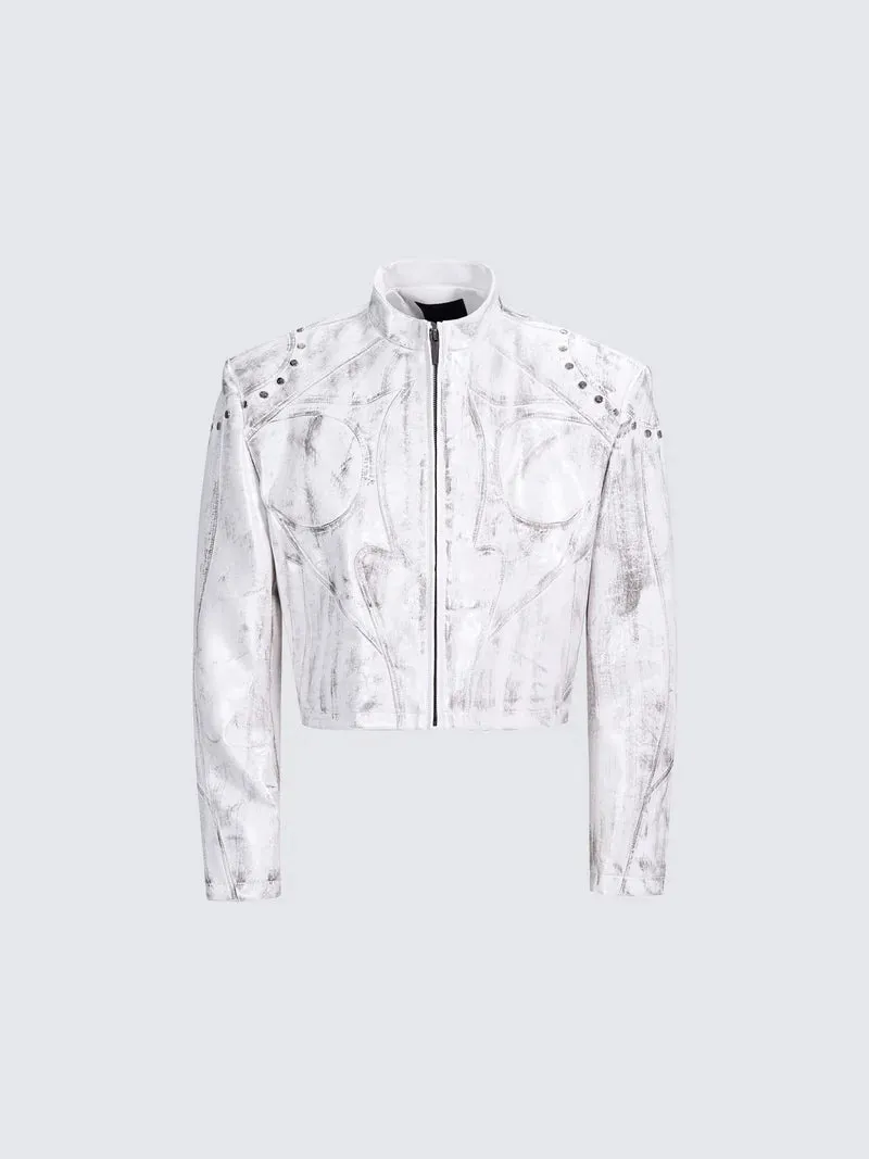 Studded Moto Leather Jacket sold by KIIKIO product image thumbnail 3