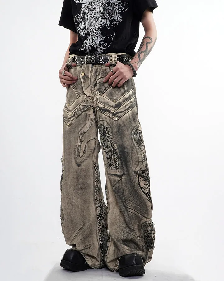 New Distressed Washed Wide Leg Jeans sold by KIIKIO product image thumbnail 5
