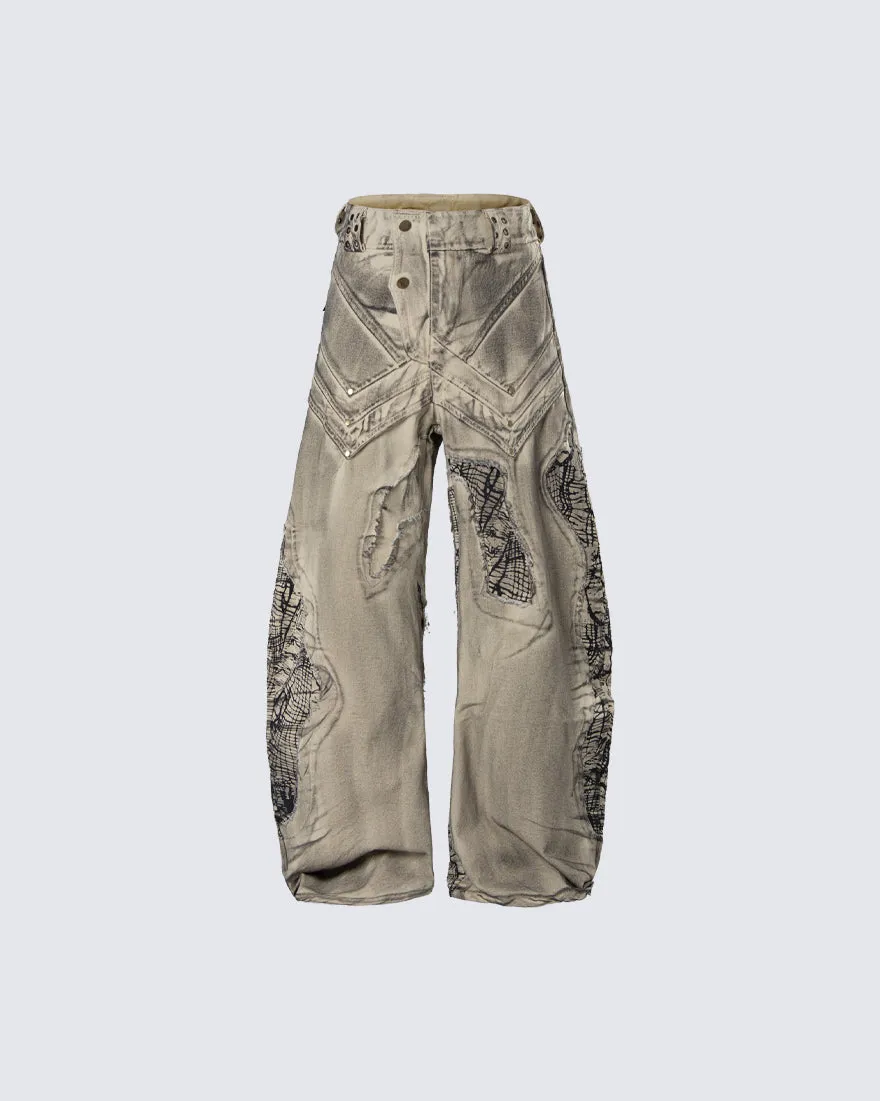 New Distressed Washed Wide Leg Jeans sold by KIIKIO