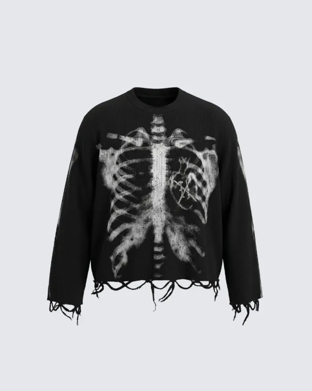 American High Street Dark Skeleton Long Sleeve T-Shirt made by KIIKIO