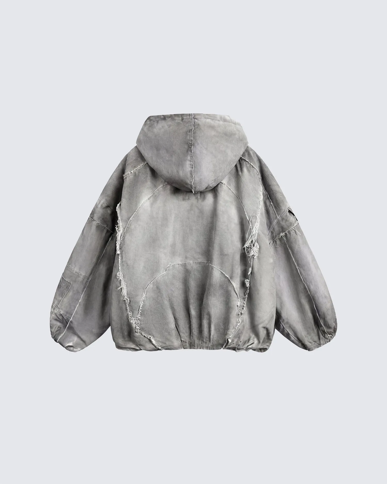 Distressed Patchwork Washed Zip Jacket sold by KIIKIO product image thumbnail 3