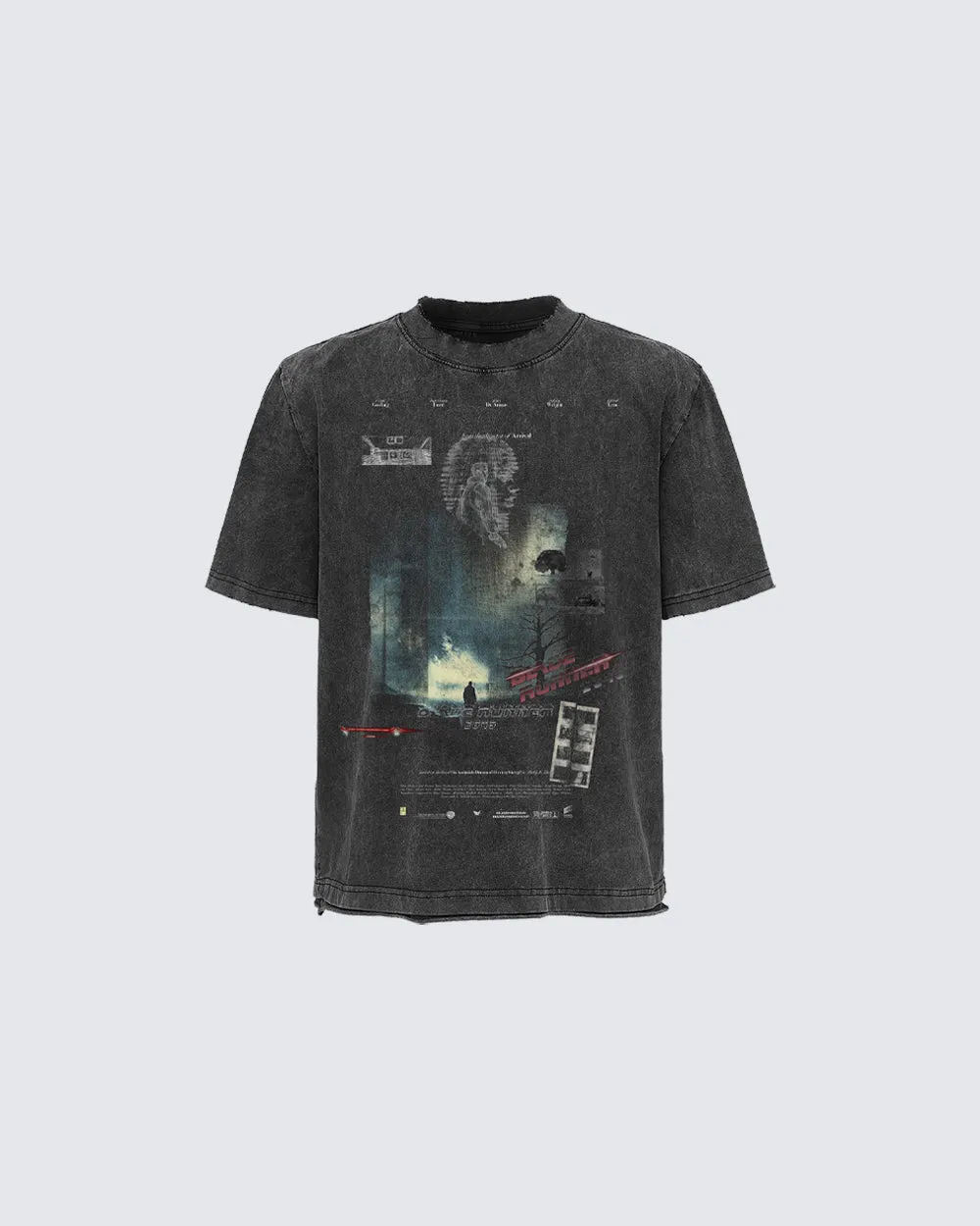 Dark Washed Futuristic Graphic Short Sleeve T-Shirt sold by KIIKIO