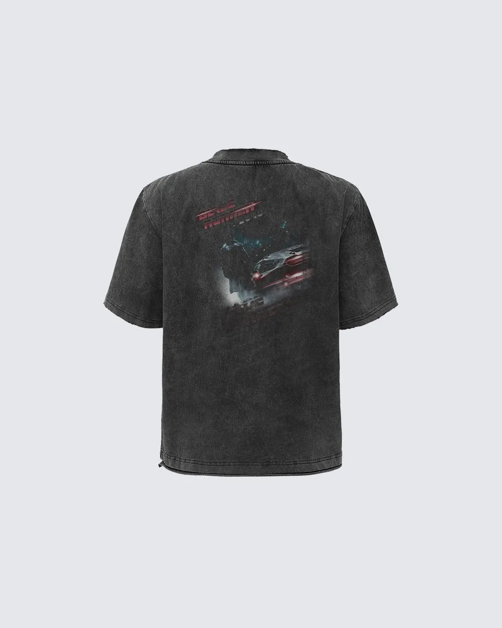 Dark Washed Futuristic Graphic Short Sleeve T-Shirt sold by KIIKIO product image thumbnail 4