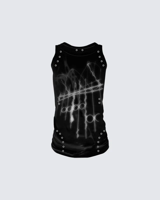 American Gothic Rivet Slim Fit Tank Top made by KIIKIO