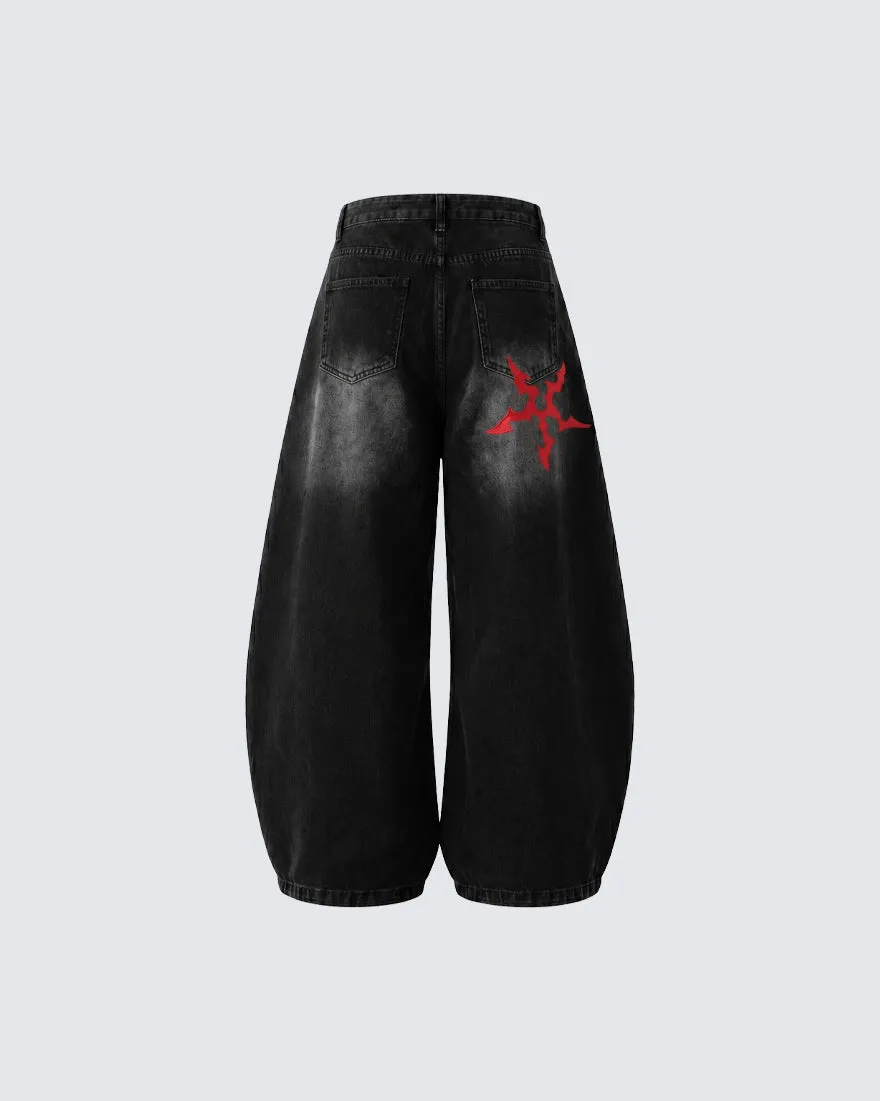 Vintage Totem Embroidered Curved-Leg Jeans New sold by KIIKIO product image thumbnail 5