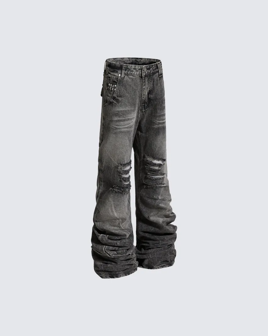 High Street Flared Extra-Long Stacked Jeans sold by KIIKIO product image thumbnail 5