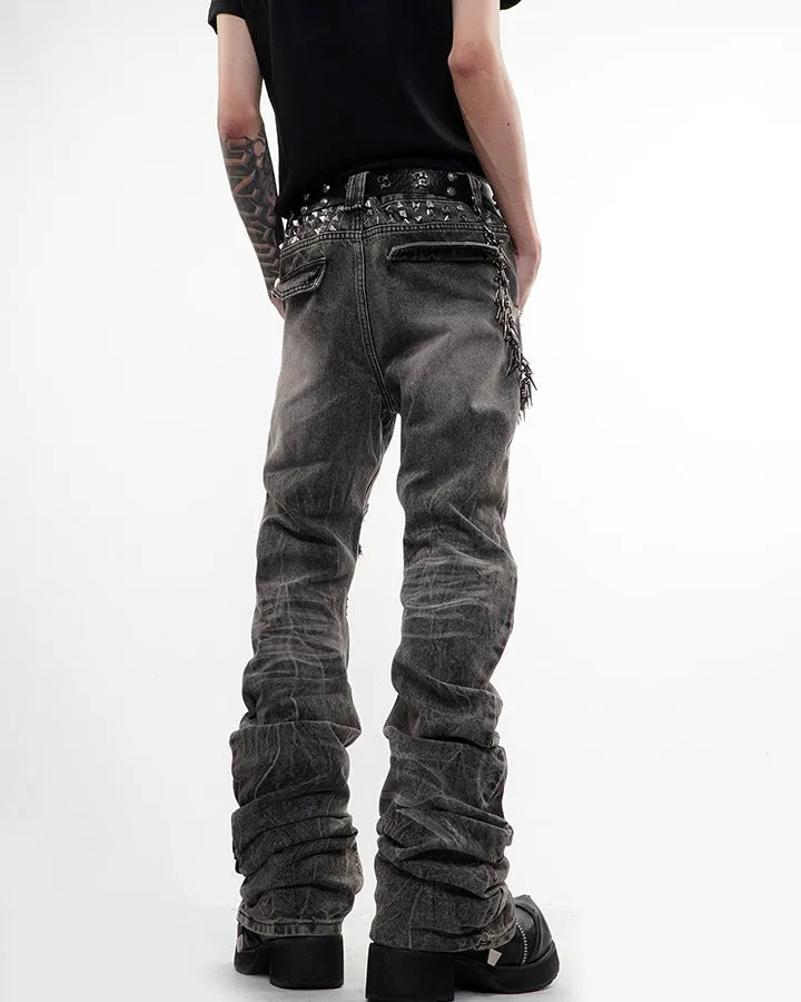 High Street Flared Extra-Long Stacked Jeans sold by KIIKIO product image thumbnail 4