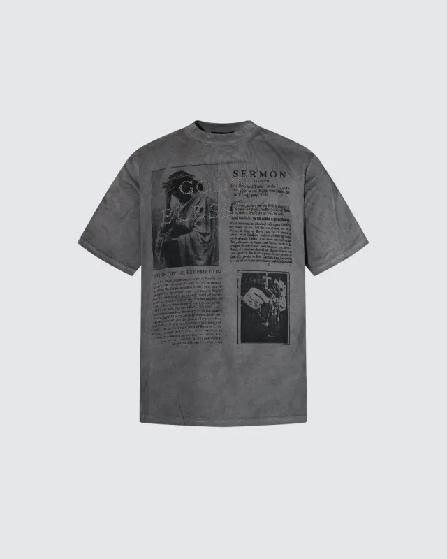 Distressed Casual American Graphic Print P-Shirt made by KIIKIO